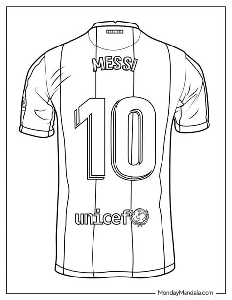 messi shirt coloring page
